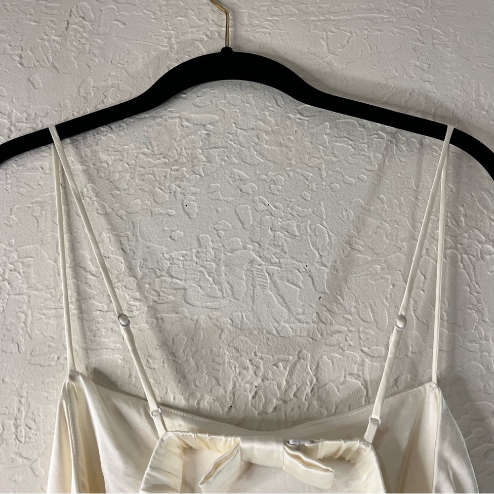 The A&F Julia Slip Cowl Back Bow Maxi Dress in Pearl White - Picture 9 of 15